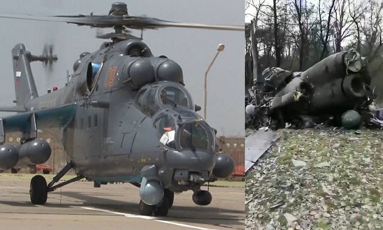Ukrayna hərbçiləri Rusiyanın Mi-35M helikopterini vurub