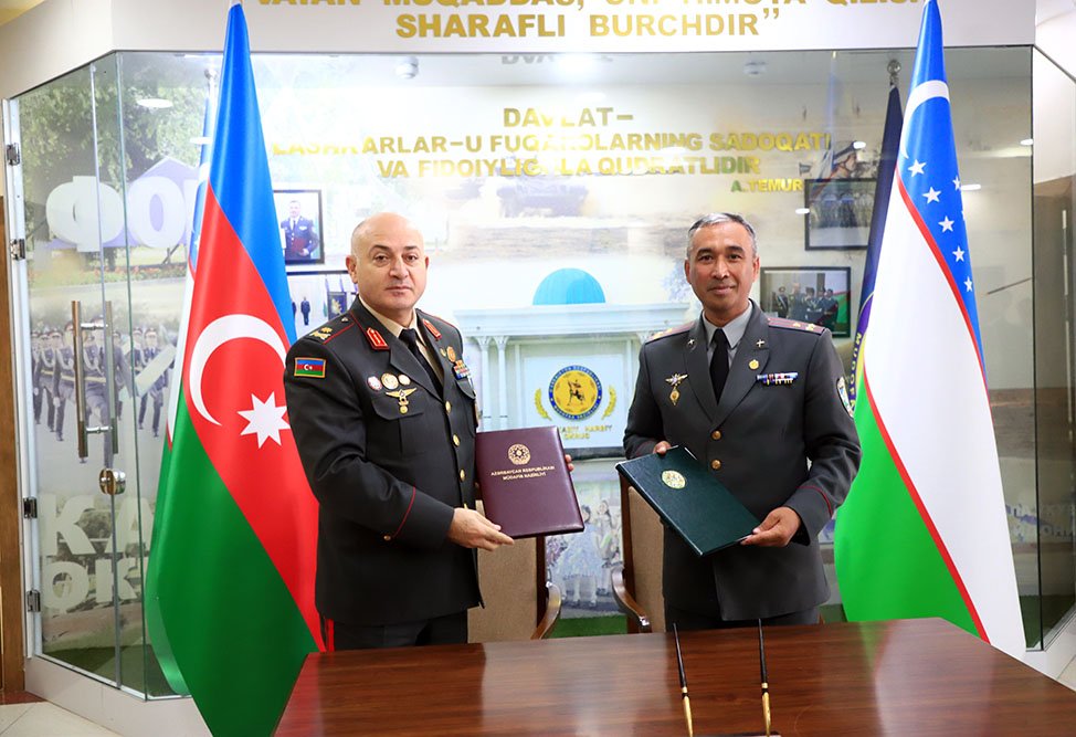 Azərbaycan və Özbəkistan ali hərbi təhsil müəssisələri arasında memorandum imzalanıb Azərbaycan və Özbəkistan ali hərbi təhsil müəssisələri arasında memorandum imzalanıb